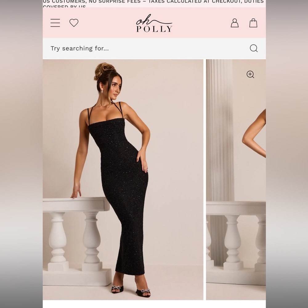 Monte Carlo Embellished Cowl Neck Maxi Dress in Black oh polly